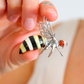 Baltic Amber Bumble Bee Pendant – Large Sterling Silver Necklace