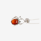 Natural Baltic Cognac Amber Spider Pendant Necklace in 925 Sterling Silver