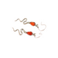 Natural Baltic Cognac Amber Snake Earrings in 925 Silver