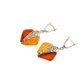 Natural Baltic Cognac and Cherry Amber Rose Dangle Earrings