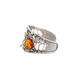 Natural Baltic Cognac Amber Brutalist Spider Cuff Bracelet in 925 Sterling Silver - Jūratė Amber Cuff Bracelet  Jūratė Amber