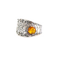 Natural Baltic Cognac Amber Brutalist Spider Cuff Bracelet in 925 Sterling Silver - Jūratė Amber Cuff Bracelet  Jūratė Amber