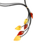 Natural Baltic multicolor amber necklace with lemon, butterscotch, and cognac stones on leather cords.