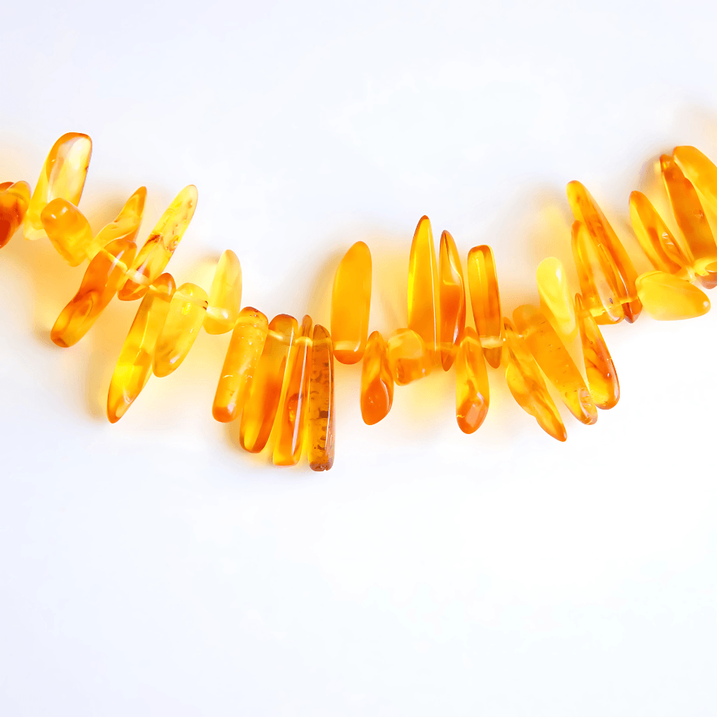 Boho Necklace with Amber, Blue Lace Agate & Feather Pendant