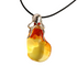 Baltic amber octopus pendant necklace in 925 sterling silver with cognac to lemon ombre on leather cord.
