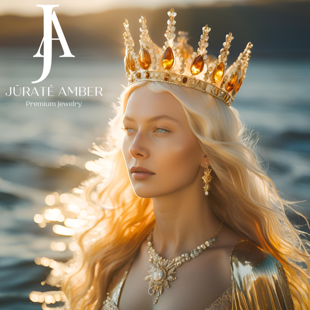 Blonde Jurate Amber Jewelry Card