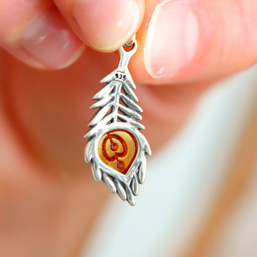 silver feather necklace sterling silver 925 stamp