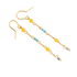Baltic Butterscotch Amber earrings with blue beads on 14k gold-plated S925 chain.