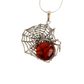 Baltic Cherry Amber Large Spider Pendant Necklace in 925 Sterling Silver - Jūratė Amber Pendant Necklaces Jūratė Amber