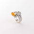 Baltic Cognac Amber Cobra Ring in 925 Sterling Silver with Fangs and Scales.