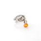 Baltic Cognac Amber Cobra Ring in 925 Sterling Silver with Fangs and Scales
