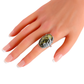 green amber silver ring