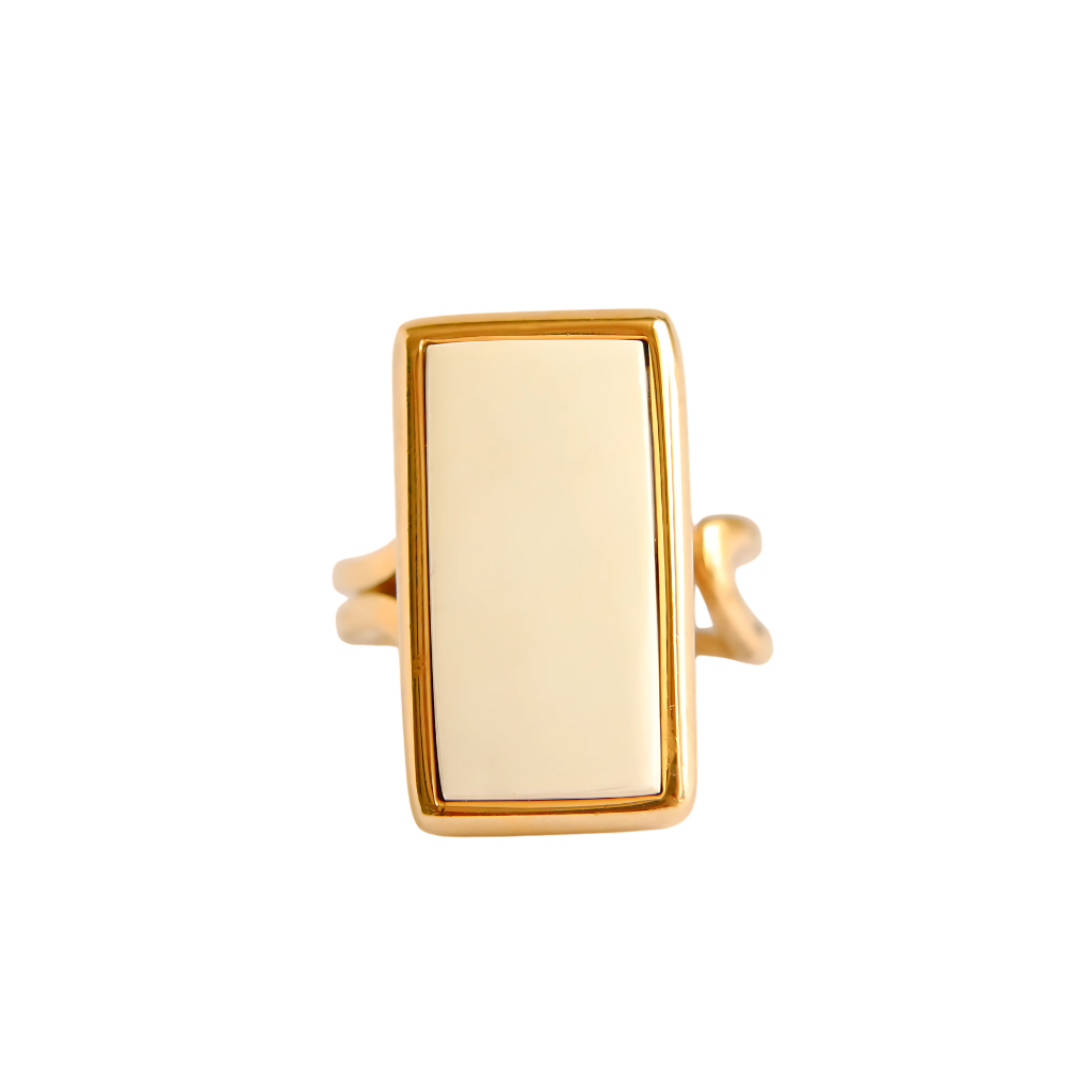 White Amber Ring – Baltic Bone Amber in 14k Gold Plated s925 Silver
