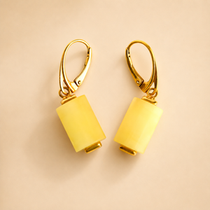Butterscotch Amber Earrings in Gold Plated Sterling Silver