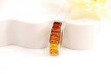 Natural Baltic Lithuanian Amber Rainbow Pendant Necklace in 925 Sterling Silver