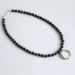 Crescent Moon Choker Necklace | Blue Tiger's Eye Gemstone and Silver