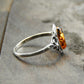 Natural Baltic Cognac Amber Sterling Silver Victorian Ring