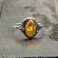 Natural Baltic Cognac Amber Sterling Silver Victorian Ring