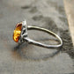 Natural Baltic Cognac Amber Sterling Silver Victorian Ring