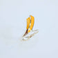 Natural Baltic Butterscotch Amber Modern Designer Ring in 925 Sterling Silver