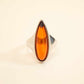 Natural Baltic Cherry Lithuanian Amber Modern Chic Ring in 925 Sterling Silver