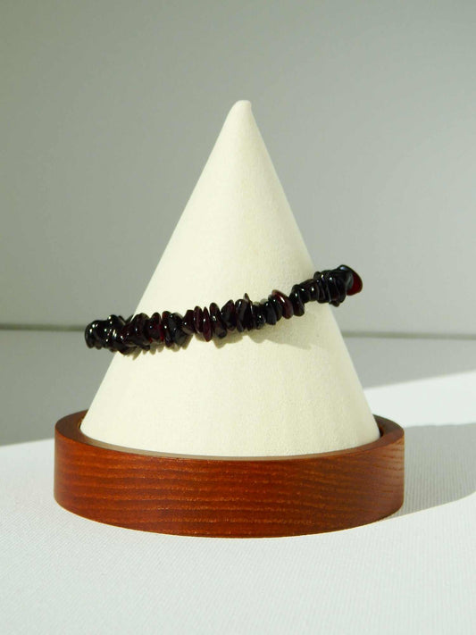 Natural Baltic Black Cherry Amber Chip Bracelet