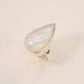 Genuine Rainbow Moonstone Pear Cut Ring in 925 Sterling Silver