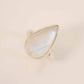 Genuine Rainbow Moonstone Pear Cut Ring in 925 Sterling Silver