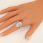 Genuine Rainbow Moonstone Pear Cut Ring in 925 Sterling Silver