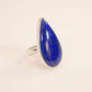 Genuine Lapis Lazuli Statement Ring in 925 Sterling Silver