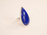 Genuine Lapis Lazuli Statement Ring in 925 Sterling Silver