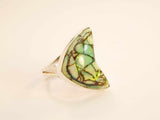 Genuine Australian Opal Statement Ring in 925 Sterling Silver