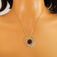 Natural Baltic Cognac Amber 14K Gold Plated Sunflower Pendant Necklace