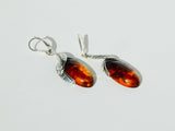 Natural Baltic Cognac Amber Modern Dangle Earrings