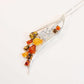 Genuine Baltic Amber Feather Pendant Necklace in 925 Sterling Silver