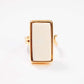 Natural Baltic Rare White Amber Adjustable Ring in 14k Gold Plated s925