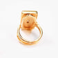 Natural Baltic Rare White Amber Adjustable Ring in 14k Gold Plated s925