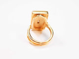 Natural Baltic Rare White Amber Adjustable Ring in 14k Gold Plated s925