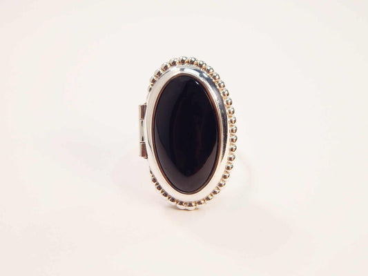 Natural Baltic Black Cherry Amber Adjustable Poison Ring