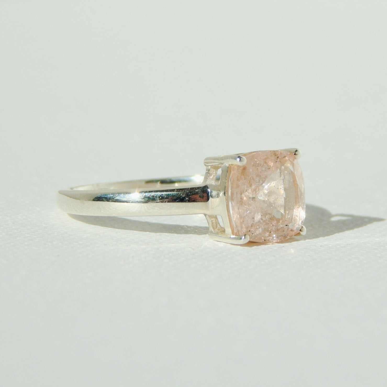 Genuine Morganite Princess Cut Ring