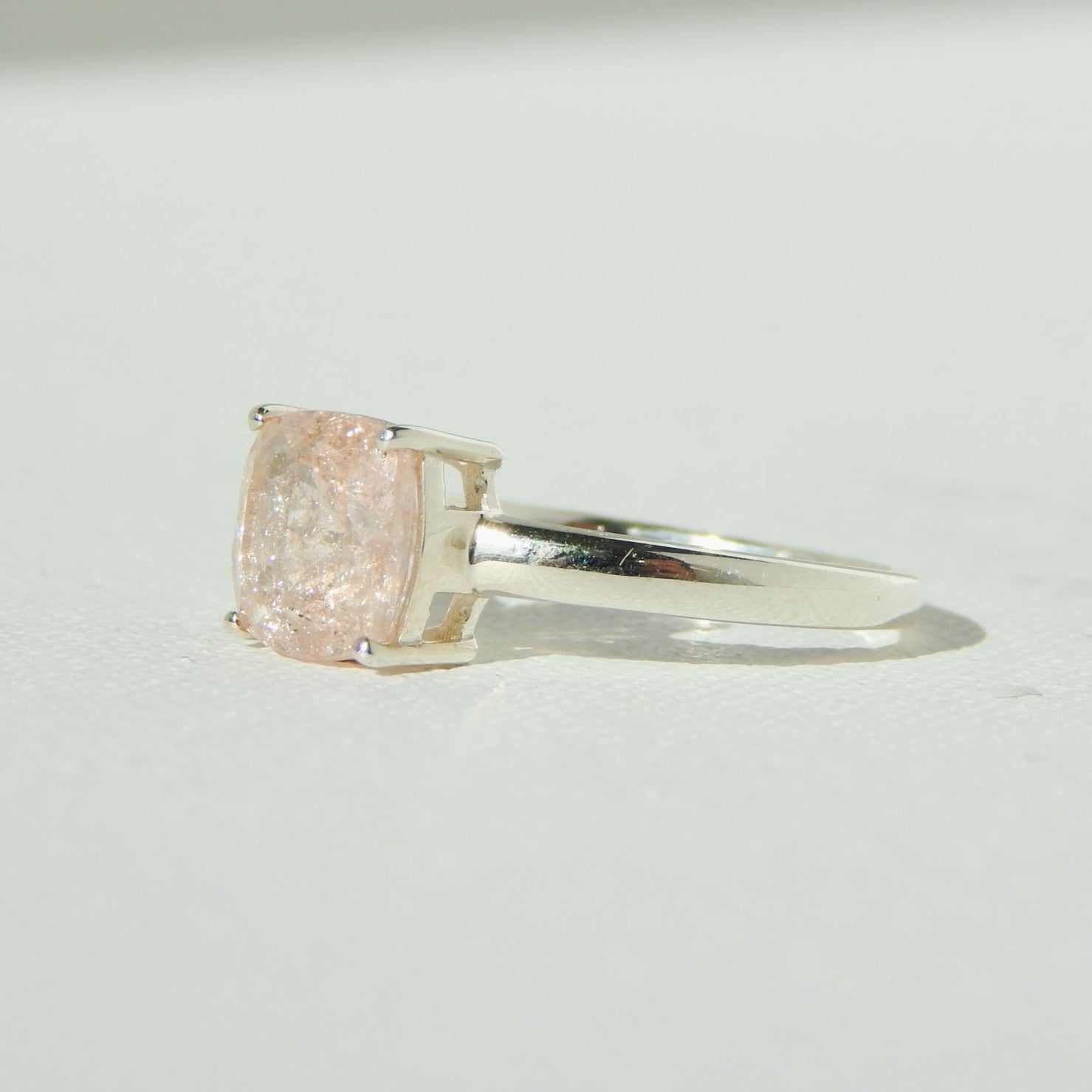 Genuine Morganite Princess Cut Ring