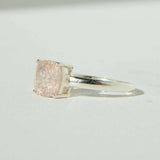 Genuine Morganite Princess Cut Ring