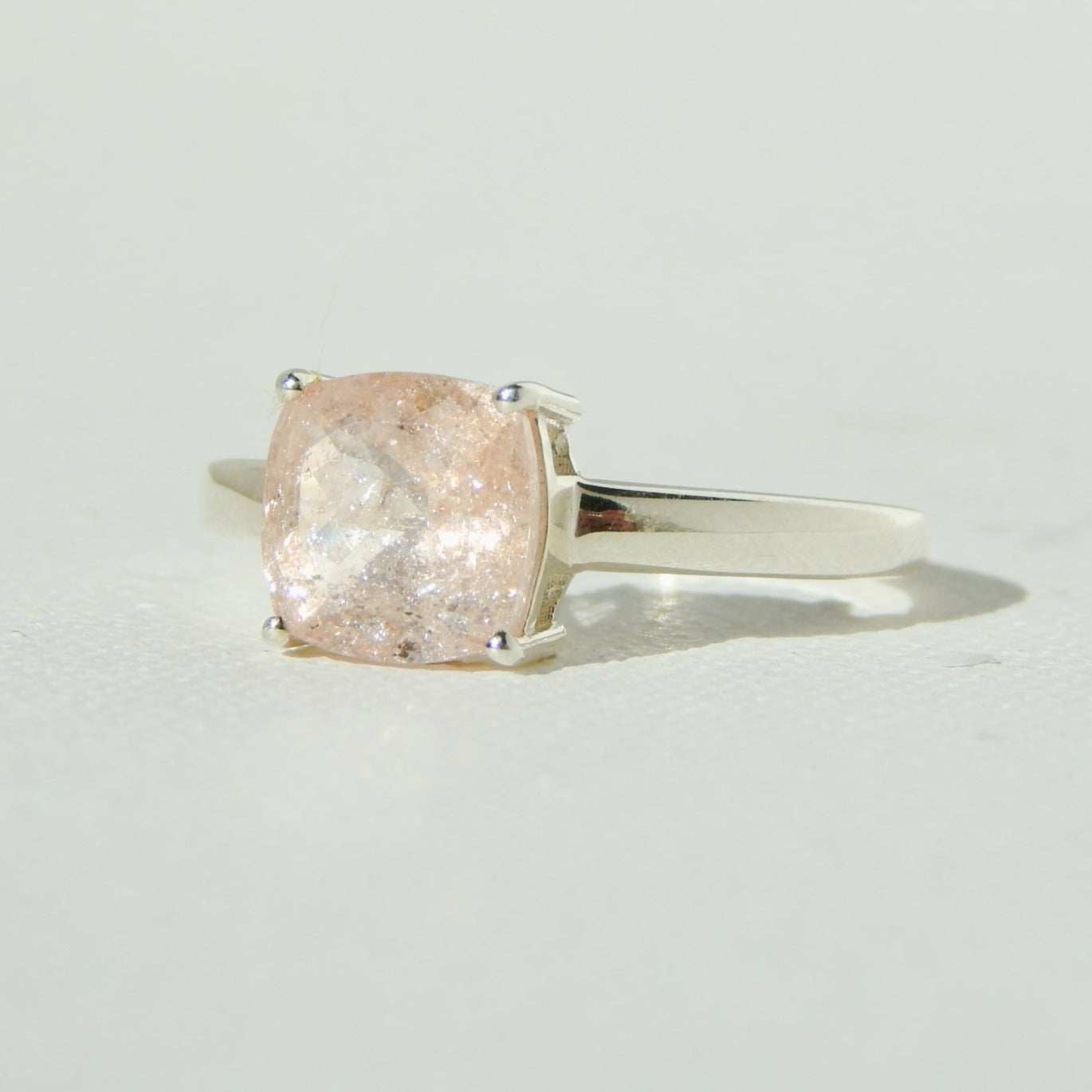 Genuine Morganite Princess Cut Ring