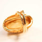 Genuine Baltic Rare White Amber Oval Cut Regal Ring in 14k Gold Plated s925