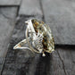 Natural Baltic Green Galaxy Amber Adjustable Butterfly Ring