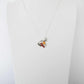 Natural Baltic Multicolor Amber Hummingbird Pendant Necklace