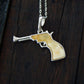 Natural Baltic Butterscotch Amber Pistol Pendant Necklace