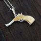 Natural Baltic Butterscotch Amber Pistol Pendant Necklace