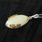 Natural Baltic White Amber 14K Gold Plated Grape Leaf Design Necklace