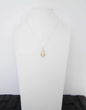 Natural Baltic White Amber 14K Gold Plated Grape Leaf Design Necklace